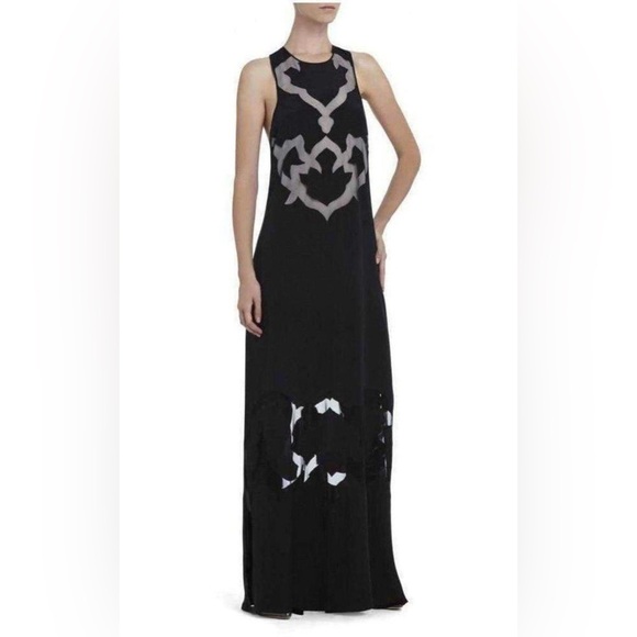 BCBGMaxAzria Runway Perla Blocked Design Silk Dress - Picture 2 of 14